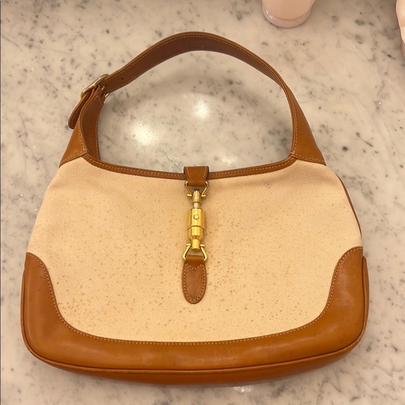 Gucci Jackie Bag Elegant Tan and Cream Women's Bag